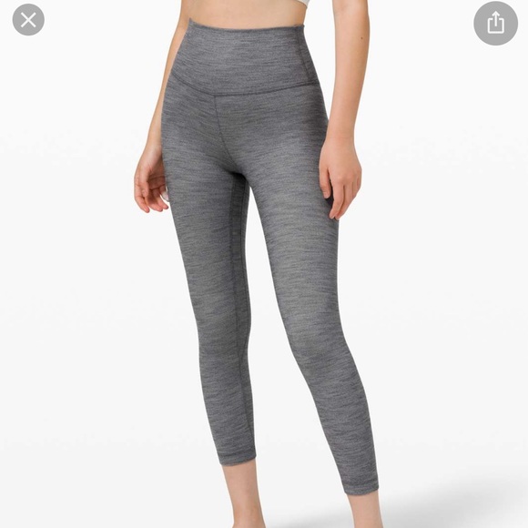 Lululemon Align Pant II 25" length in Grey herringbone jacquard Sz 4 WORN ONCE - Picture 2 of 8